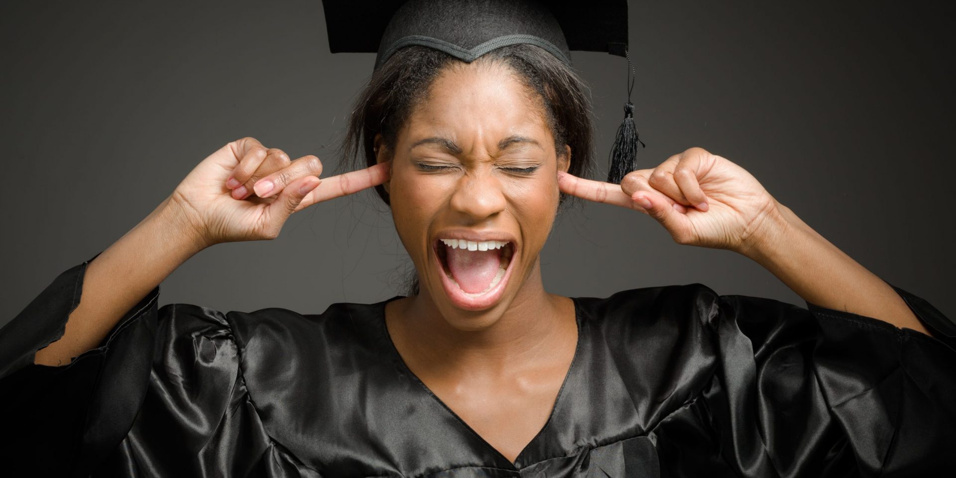 Graduate screaming
