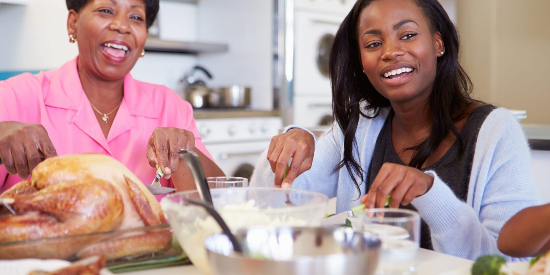 Two women at the kitchen table