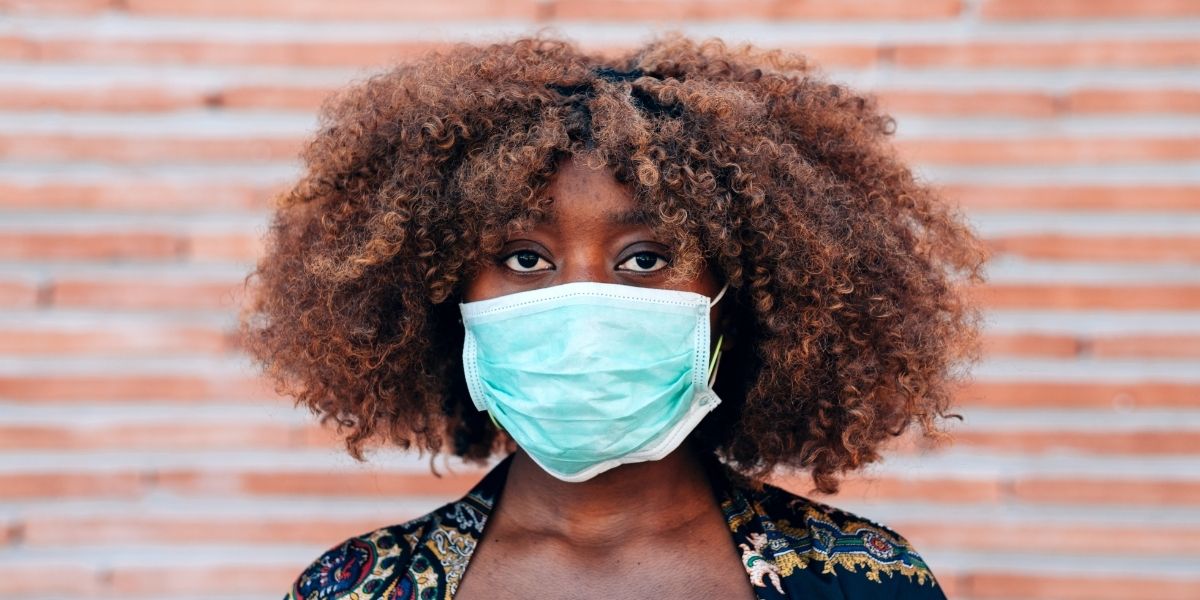 Woman with COVID-19 mask