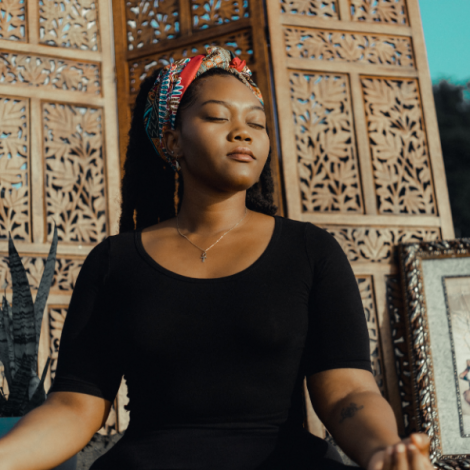 Woman meditating