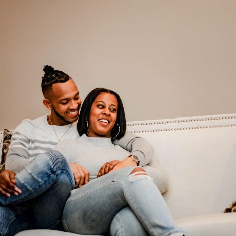 Couple sitting on the couch