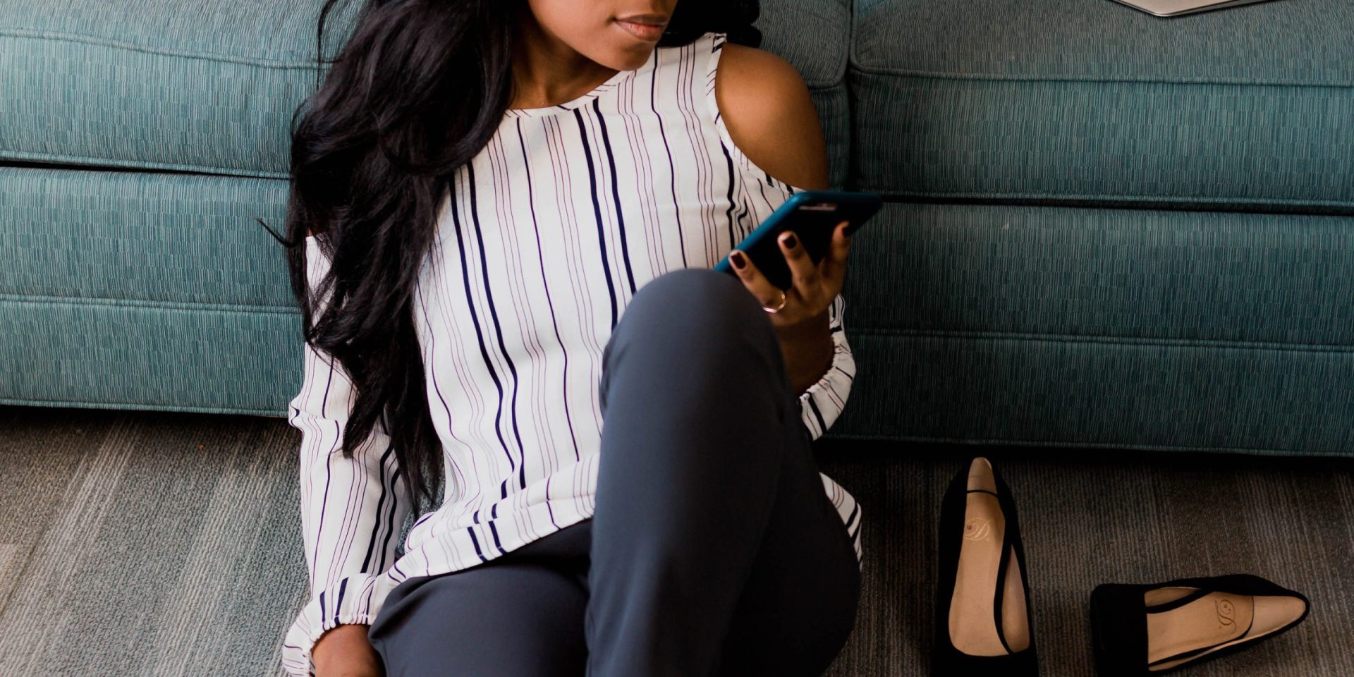 Woman sitting on the floor
