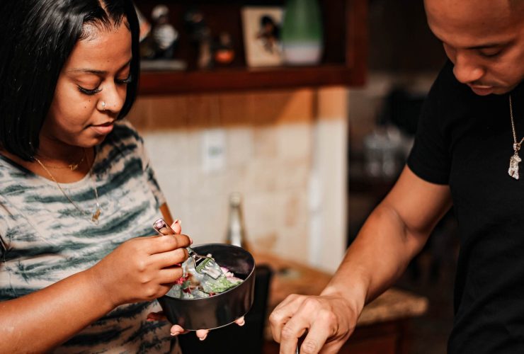 Couple cooking